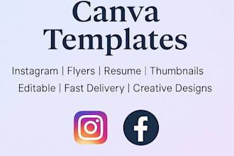 design premium canva templates for instagram, resumes, flyers and more
