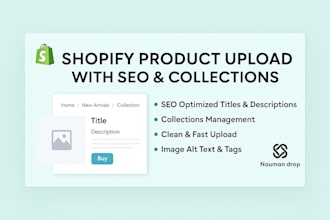 upload shopify products with SEO and collections