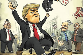 create a political cartoon or editorial illustration