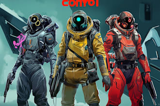 make a sci fi character illustration or sci fi character