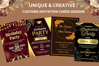 design custom invitation card, postcard, party invitation, banner, wedding event