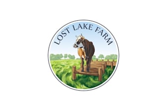 design colorful grass fed artisan cheese farm logo