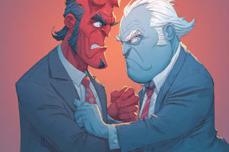 create a political or satirical cartoon