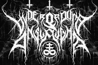 design an atmospheric black metal and dungeon synth logo