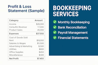 provide accurate accounting, bookkeeping, and data entry services
