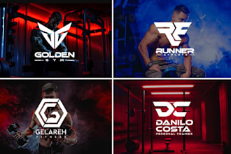 do trendy monogram logo for gym, sports and fitness brands