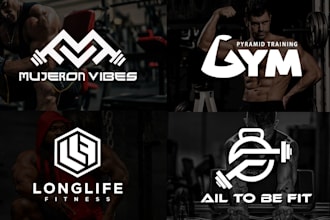 design gym, warrior, fitness , sports and business logo