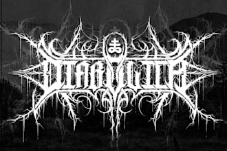 create chrome metallic black slaming, goregrind, brutal death metal logo design