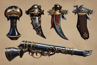 design unique weapons illustrations