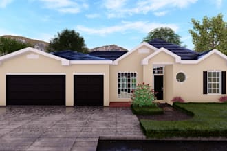 make 3d model architectural exterior render, remodeling