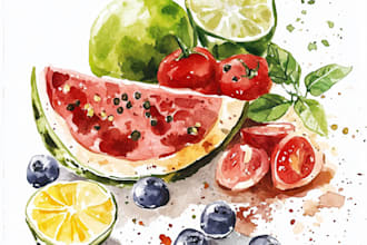 create amazing watercolor food illustrations