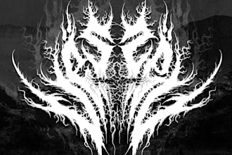 draw metal, brutal, death metal logo for your band, brand