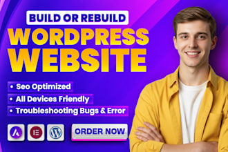 build wordpress website development, design, redesign, revamp wordpress website