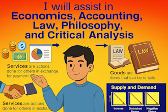 assist in economics, accounting, law, philosophy, and critical analysis