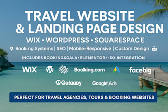 design travel agency website tour booking travel agency leads social media ads