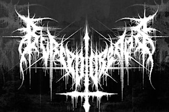 design a unique rock metal typography gothic band logo