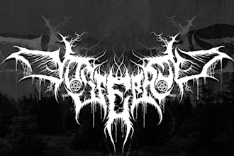 create black, death metal, grindcore deathcore band logo