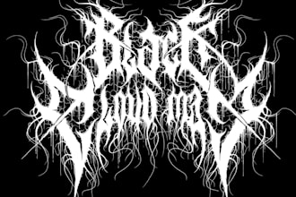 make a dark art logo, brutal, death metal band and horror