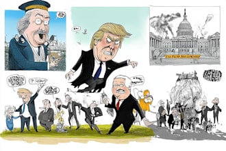 create political and editorial cartoons