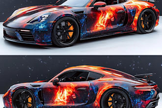car wrap design and vehicle wrap