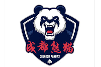 make an amazing angry panda, cute bird vintage logo in 12 hours