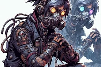 do futuristic, cyberpunk, fantasy art in any style for you