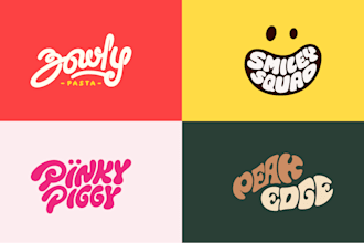 design custom typography logo with playful hand lettering