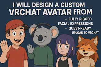 design and rig your vtuber model, vrchat avatar for stream or youtube