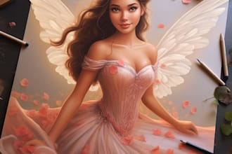 desing your semi realism disney cartoon portrait