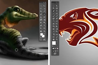 do graphic design, adobe photoshop and adobe illustrator
