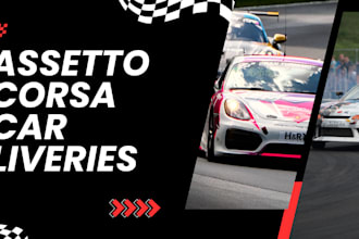 create a custom car livery for iracing and assetto corsa, car liveries