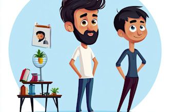 draw a vector 2d character, cartoon character