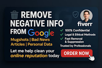 remove negative info from google  mugshots, news, articles erase negative