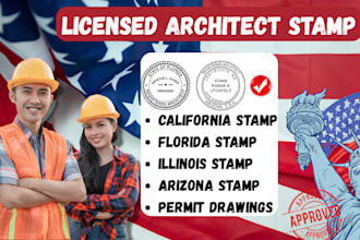 architectural stamp florida illinois arizona nj ny permit drawings in autocad