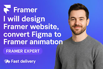 build professional responsive framer website, framer animation, figma to framer
