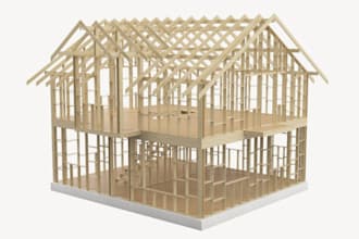 design 3d frame house, bim model, tiny house, barndominium, cabin house, render