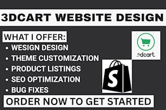 design a professional 3dcart and shift4shop store design with product uploading