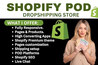 create print on demand cod shopify wix website dropshipping store shopify store
