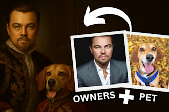 create royal renaissance style portraits of you and your pet