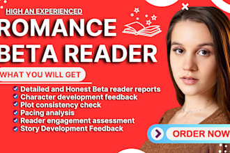 be your fantasy beta reader, romance beta reader, romance story beta reading