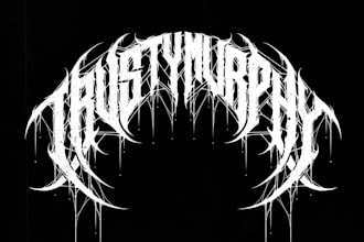 design black death brutal doom metal logo for band