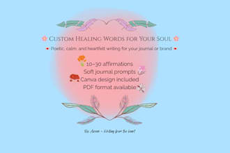 write soft aesthetic affirmations or journaling prompts