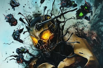 create transformer and concept art of futuristic mecha