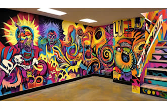 create custom graffiti art designs murals and wall arts