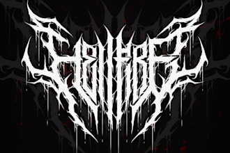 make black, slam, death metal logo for your band or brand
