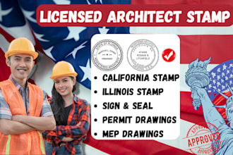 architectural stamp sign and seal california illinois tx nj mep fl electric plan