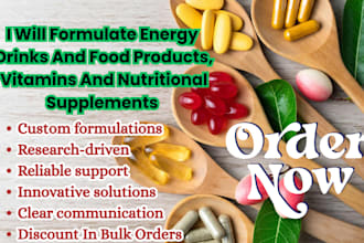 formulate energy drinks and food products, vitamins and nutritional supplements