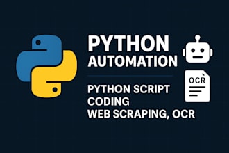 do python automation python script coding web scraping ocr python bot developer