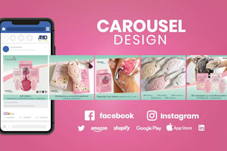 design  instagram and facebook carousel posts with powerful hooks