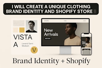 create a unique clothing brand identity and shopify store